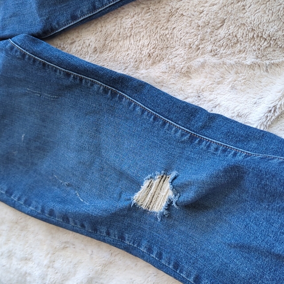 Levi Strauss Signature Distressed High Rise Boyfriend Blue Jeans Size 25 - Picture 5 of 7